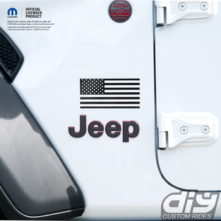 Black & White American Flag Decals (Pair)