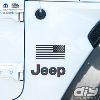 Black & White American Flag Decals (Pair)