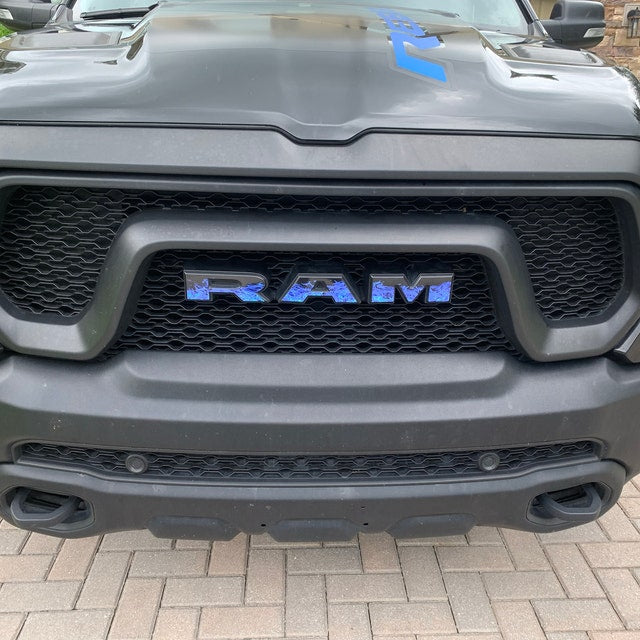 Blue flames on black rebel