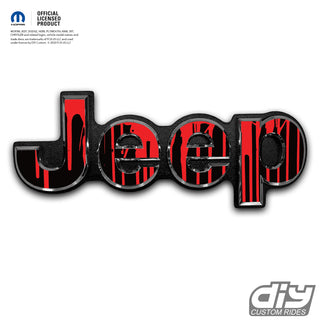 Jeep Emblem Overlay Decals - Dripping Red