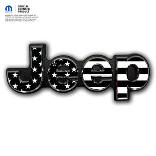 Jeep Emblem Overlay Decals - Basic Black & White American Flag