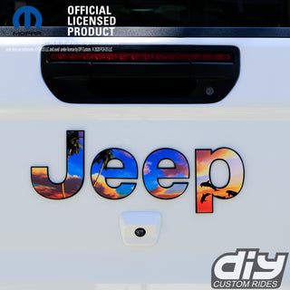 Jeep Emblem Overlay Decals - Dolphin Sunset