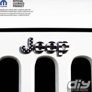 Jeep Emblem Overlay Decals - Basic Black & White American Flag