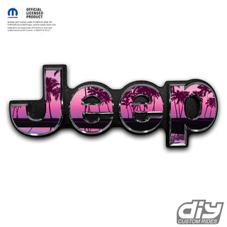 Jeep Emblem Overlay Decals - Pink Sunset