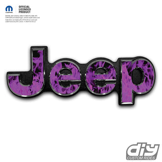 Jeep Emblem Overlay Decals - Purple Flames