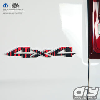 RAM 4x4 Emblem Overlay Decals DRIPPING RED Fits 2009-2023 1500-5500