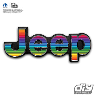 Jeep Emblem Overlay Decals - Rainbow