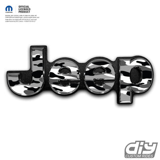 Jeep Emblem Overlay Decals - Grayscale Camo