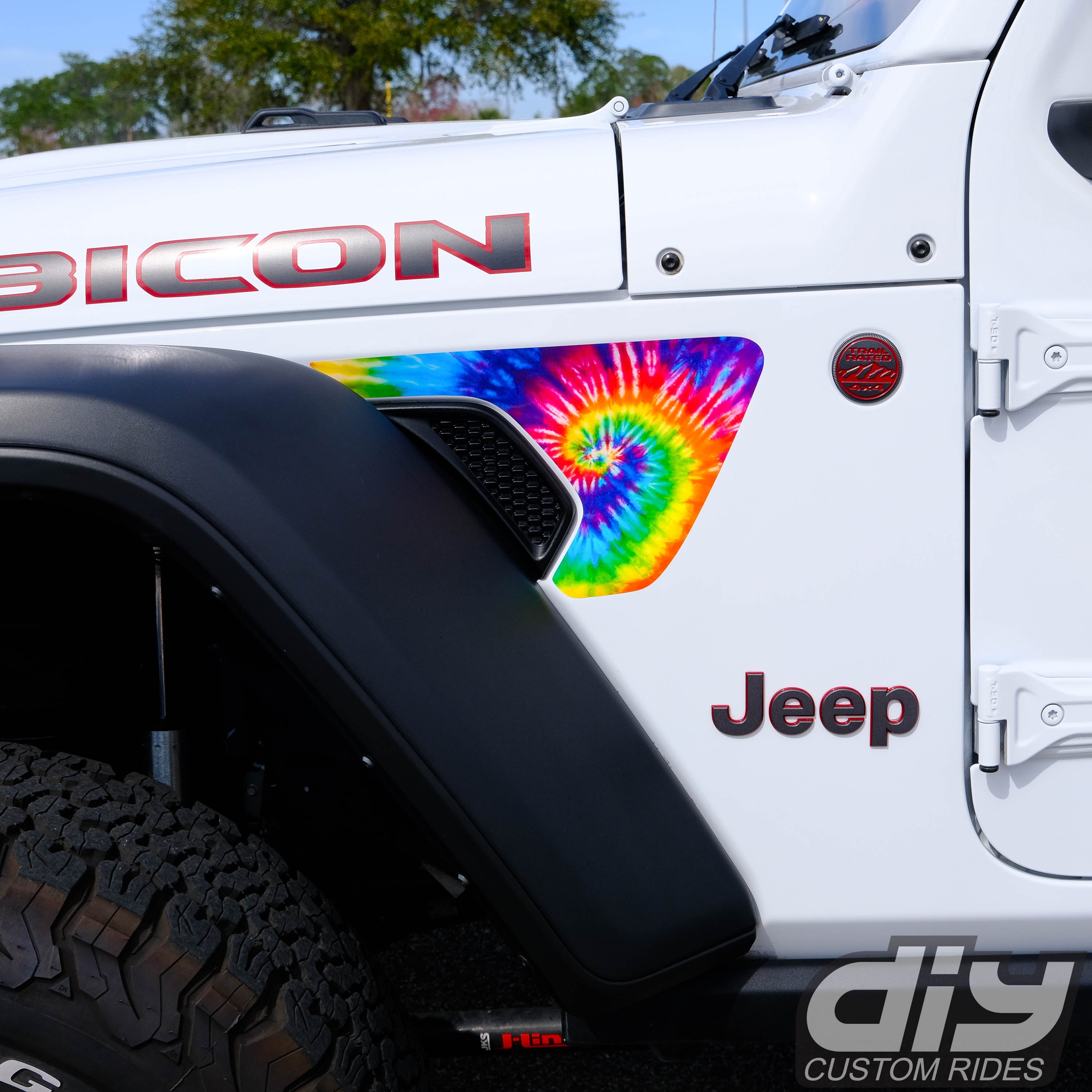 Jeep Fender Vent Vinyl "Tie Dye" Decals Fits 20182024 Wrangler JL & G