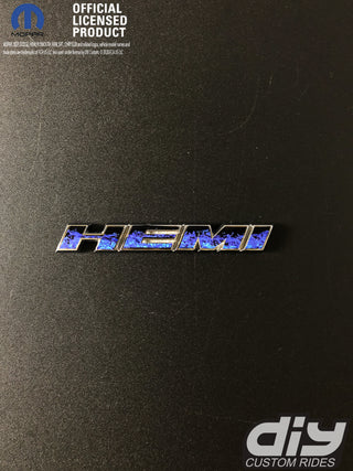 Dodge HEMI Fender Emblem Insert Overlay Decal L&R BLUE FIRE FLAMES Fits 11-20 Dodge Challenger Charger Durango