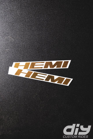 Buy gold-chrome Dodge HEMI Fender Emblem Insert Overlay Decals SOLID COLOR Fits 11-19 Challenger Charger Durango
