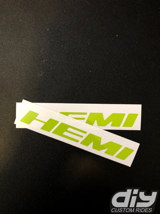 Buy gloss-lime-green Dodge HEMI Fender Emblem Insert Overlay Decals SOLID COLOR Fits 11-19 Challenger Charger Durango