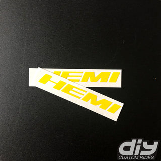 Buy gloss-bright-yellow Dodge HEMI Fender Emblem Insert Overlay Decals SOLID COLOR Fits 11-19 Challenger Charger Durango