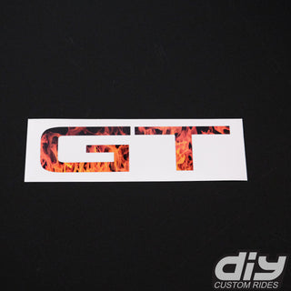 GT "Real Fire Flames" Rear Emblem Overlay Decal Fits 2015-2023 Mustang GT