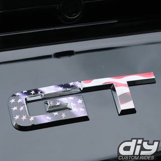 GT American Flag Rear Emblem Overlay Decal Fits 2015-2023 Mustang GT
