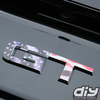 GT American Flag Rear Emblem Overlay Decal Fits 2015-2023 Mustang GT