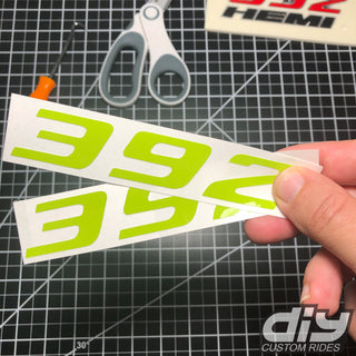 Buy gloss-lime-green 392 Fender Emblem Overlay Decal SOLID COLOR Fits Dodge Challenger Charger 300