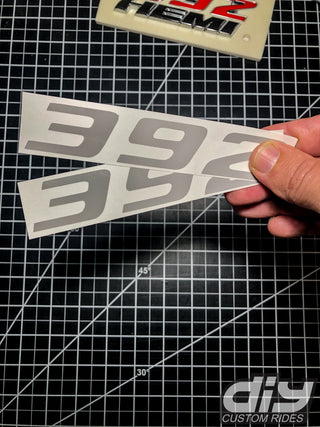 Buy gloss-gray 392 Fender Emblem Overlay Decal SOLID COLOR Fits Dodge Challenger Charger 300