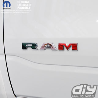 RAM Door x2 Emblem Overlay Decals L&R MEXICAN FLAG Fits 2019-2024 RAM Trucks