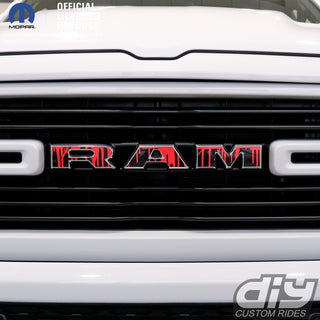 RAM Grill Emblem Overlay Decals DRIPPING RED Fits 2009-2025 1500-5500