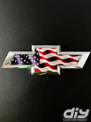 American Flag Tailgate Emblem Overlay Premium Vinyl Decal Fits 2014-2019 Chevrolet Silverado