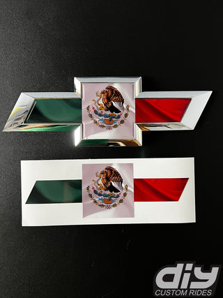 Mexican Flag Tailgate Emblem Overlay Premium Vinyl Decal Fits 2014-2019 Chevrolet Silverado