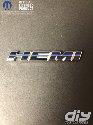 Dodge HEMI Fender Emblem Insert Overlay Decals L&R THIN BLUE LINE Fits 11-20 Dodge Challenger Charger Durango