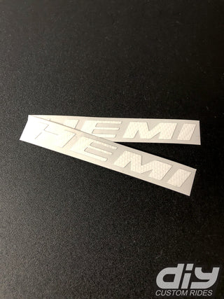 Buy white-carbon-fiber Dodge HEMI Fender Emblem Insert Overlay Decals SOLID COLOR Fits 11-19 Challenger Charger Durango