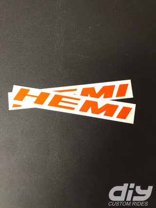 Buy gloss-orange Dodge HEMI Fender Emblem Insert Overlay Decals SOLID COLOR Fits 11-19 Challenger Charger Durango