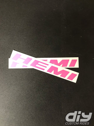 Buy satin-bubblegum-pink Dodge HEMI Fender Emblem Insert Overlay Decals SOLID COLOR Fits 11-19 Challenger Charger Durango