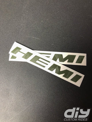 Buy shadow-military-green Dodge HEMI Fender Emblem Insert Overlay Decals SOLID COLOR Fits 11-19 Challenger Charger Durango