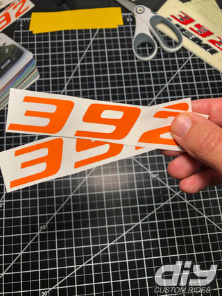 Buy matte-orange 392 Fender Emblem Overlay Decal SOLID COLOR Fits Dodge Challenger Charger 300