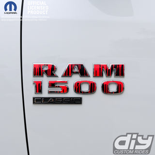 RAM Classic 1500-3500 Door Emblem Decals DRIPPING RED Fits 2009-2023