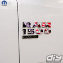 RAM Classic 1500-3500 Door Emblem Decals WAVING AMERICAN FLAG Fits 2009-2023
