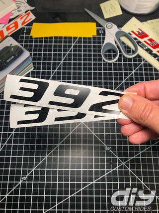 Buy satin-black 392 Fender Emblem Overlay Decal SOLID COLOR Fits Dodge Challenger Charger 300