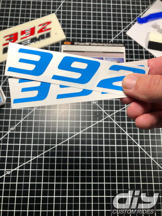 Buy satin-light-blue 392 Fender Emblem Overlay Decal SOLID COLOR Fits Dodge Challenger Charger 300