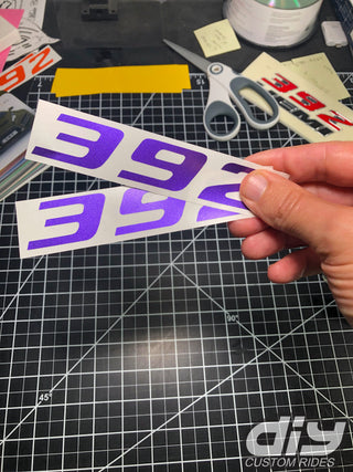 Buy satin-metallic-purple 392 Fender Emblem Overlay Decal SOLID COLOR Fits Dodge Challenger Charger 300