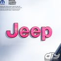 Jeep Emblem Overlay Decals -Topographic Pink with Gray