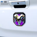 RAM Tailgate RAM Head Emblem Overlay Decals PURPLE FLAMES Fits 2009-2024 Trucks