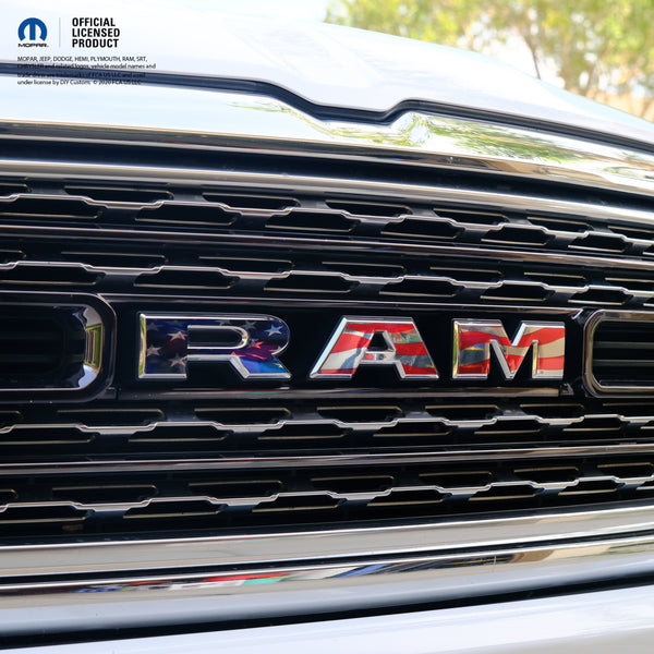 Chrome RAM Emblem Overlay Decals AMERICAN FLAG