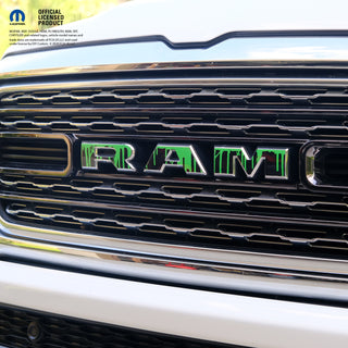 RAM Grill Emblem Overlay Decals DRIPPING GREEN Fits 2009-2025 1500-5500