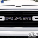 RAM Grill Emblem Overlay Decals THIN BLUE LINE FLAG Fits 2009-2024 1500-5500