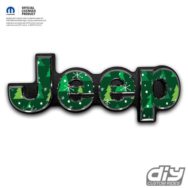 Jeep Emblem Overlay Decals - Christmas Trees