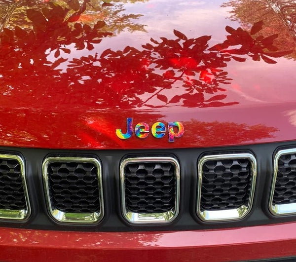 Jeep Emblem Overlay Decals - Tie Dye