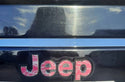 Jeep Emblem Overlay Decals -Topographic Pink with Gray