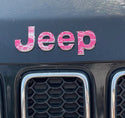 Jeep Emblem Overlay Decals -Topographic Pink with Gray