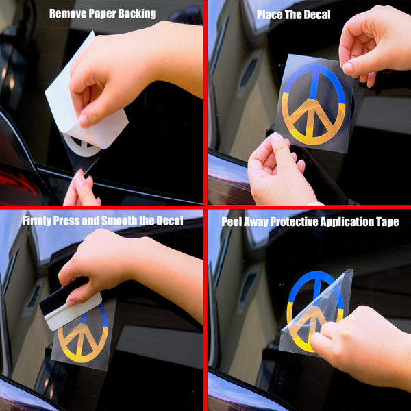 Holographic Peace Wave Fingers Decals Pair