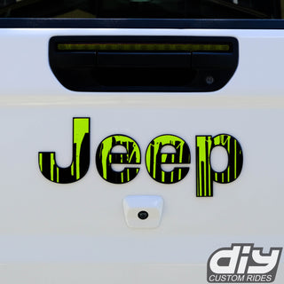 Jeep Emblem Overlay Decals - Dripping Lime Green