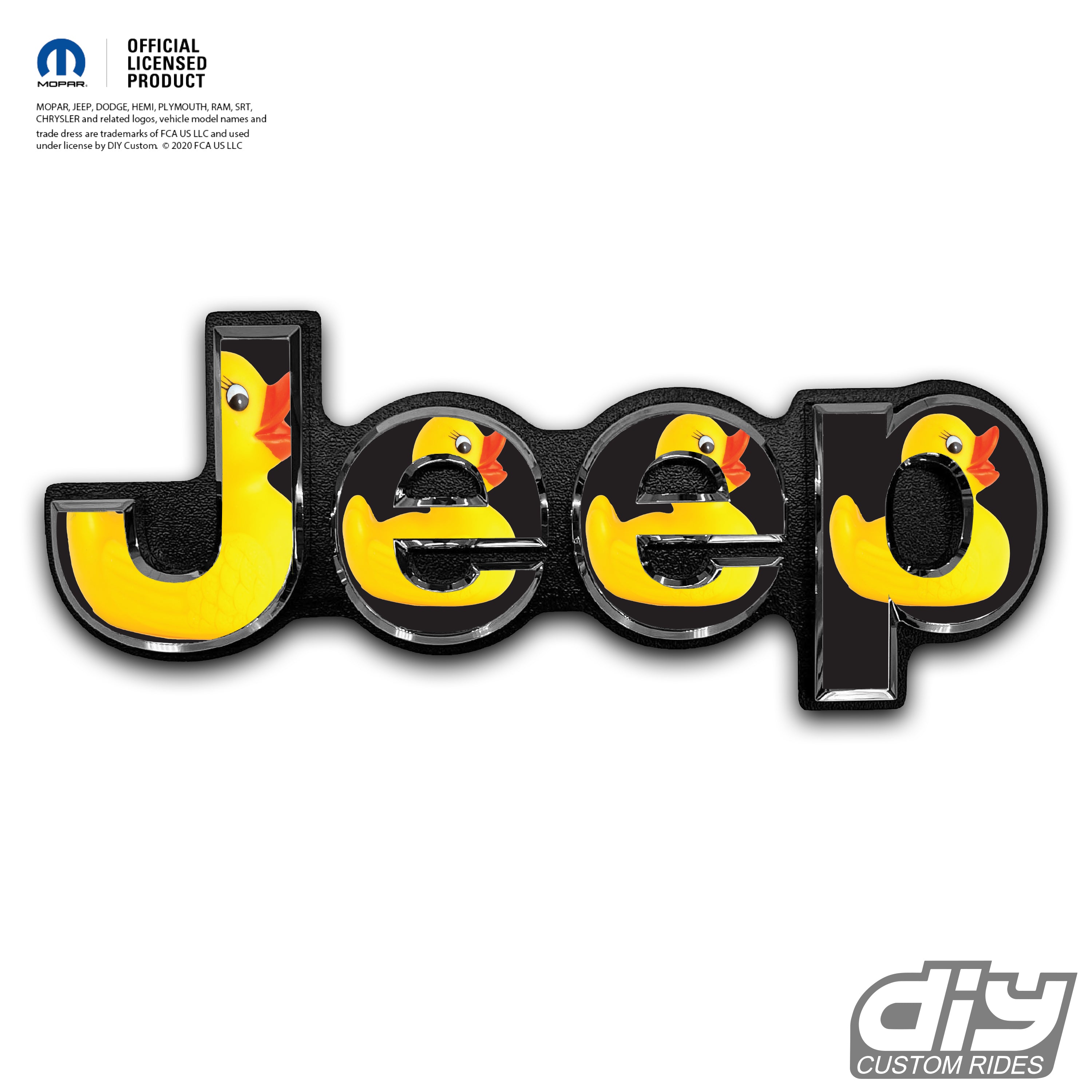 Jeep Emblem Overlay Decals - Ducks on Black | DIY Custom Rides