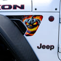 Jeep Fender Vent Vinyl "Flaming Jack-O-Lantern" Decals Fits 2018-2025 Wrangler JL & Gladiator